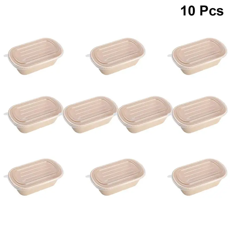 10 шт 850 мл одноразовые контейнеры для готовки еды бумажные коробки экологически