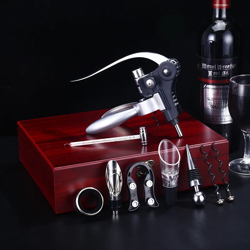 

Zinc Alloy Rabbit Red Wine Opener Tool Set Cork Bottle Opener Kit professional Corkscrew Pourer Set Bottle Openers Kitchen Tools