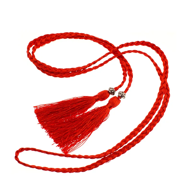 Веревка для волос в старинном стиле ханьфу красная веревка с кисточками ремень