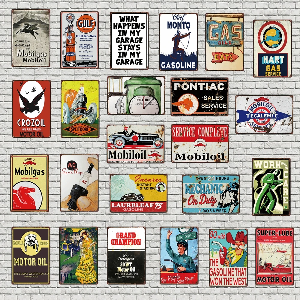 Моторное масло металлический знак потертый шик олова плакат стена украшение