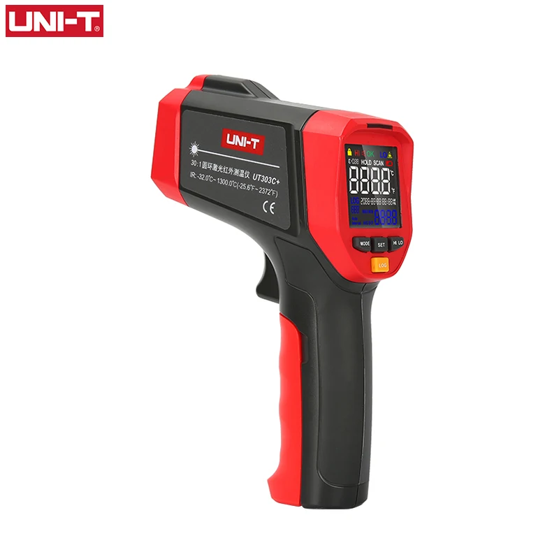 UT303C Plus UNI-T бесконтактный инфракрасный лазерный термометр, HD цветной экран, промышленная температура измерения UT301A+ UT301C+ ИК пистолет - Цвет: UT303C Plus