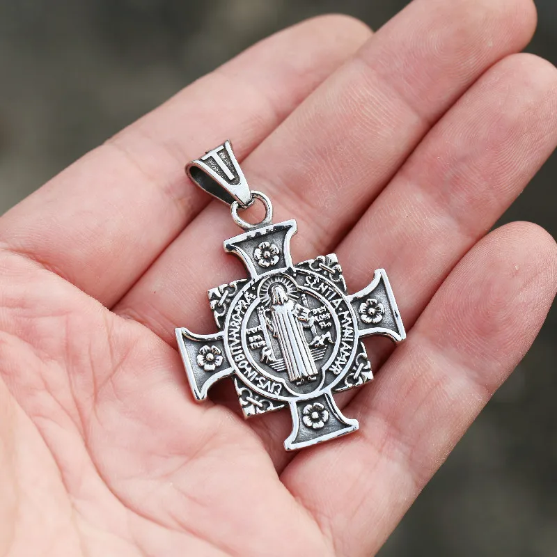 Мужская христианская Подвеска из нержавеющей стали с крестом Иисуса экзорциста