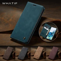 magnetic case for iphone 11 12 pro xs max luxury retro pu card slots wallet flip leather phone for iphone 13 x xr 6 7 8 plus se