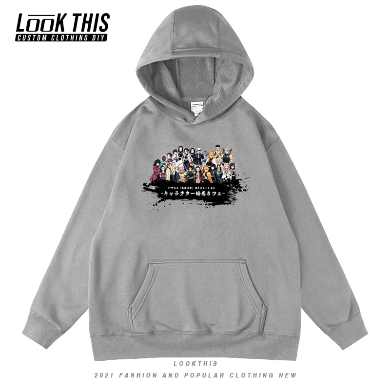 

Demon Slayer Kimetsu No Yaiba Men's Hoodie Male Hip Hop Street Loose Oversized Hoodies Men's Sweatshirt Hooded Hot Anime Tops
