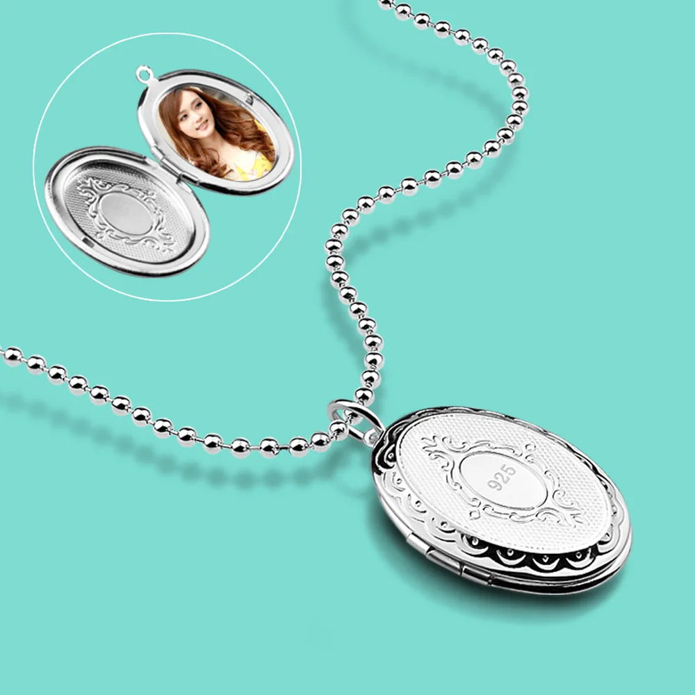 Новый 925 серебряное ожерелье для женщин Творческий фотобокс подвеска дизайн