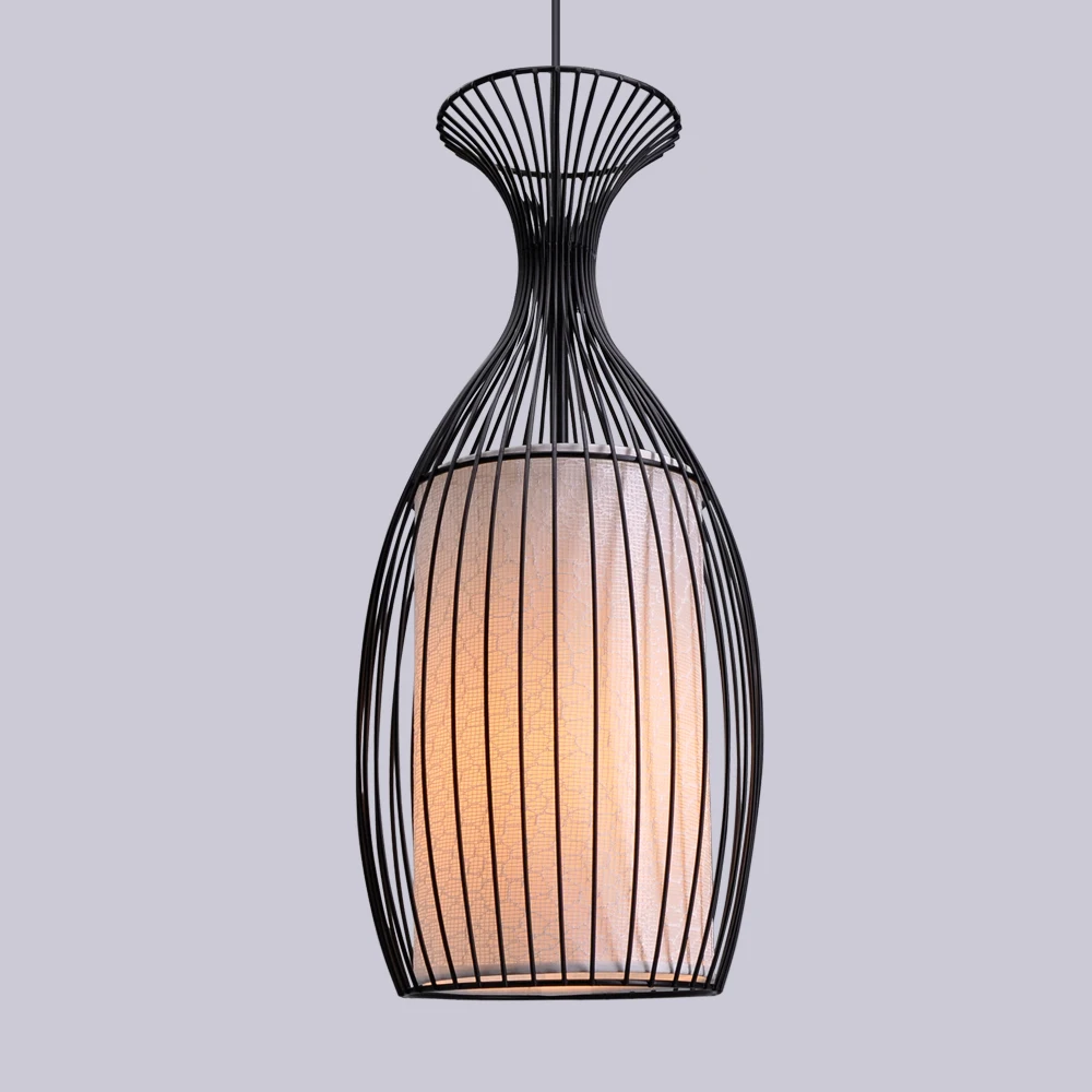 Промышленный Китайский подвесной светильник s кованая железная клетка для птиц