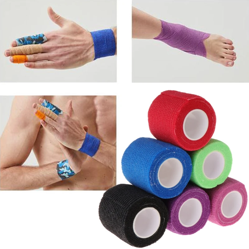 

6pcs Disposable Self-adhesive Elastic Bandage for Handle Grip Tube Tattoo C1FF