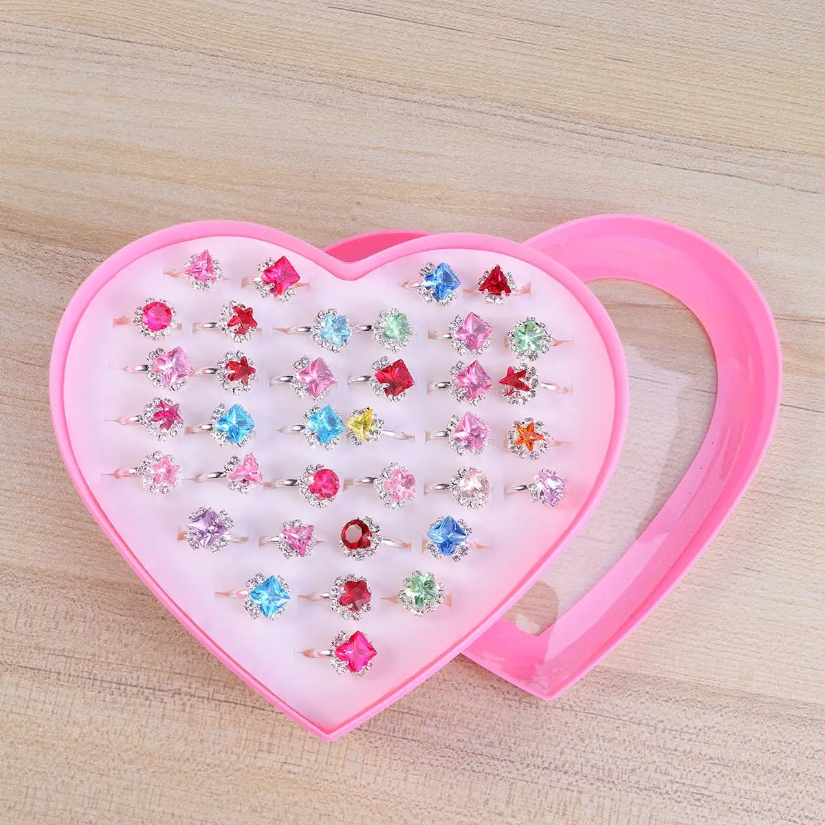 36 шт. игрушки кольцо коробка Стильный Прекрасный алмаз девушки ювелирные изделия
