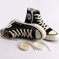 1pair classic flat shoelaces canvas sneakers sports shoes laces women and men shoelace solid double flat white black shoelaces