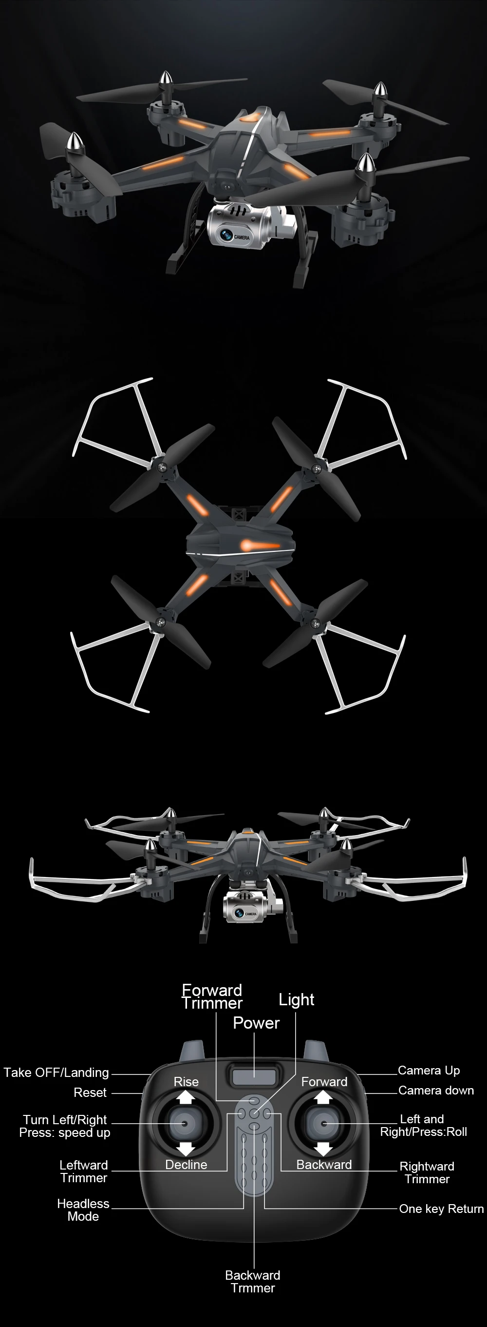 XYCQ-S5 WiFi FPV Drone with 1080P Wide-Angle HD Camera Live Video RC Quadcopter with Altitude Hold, Gravity Sensor Functi
