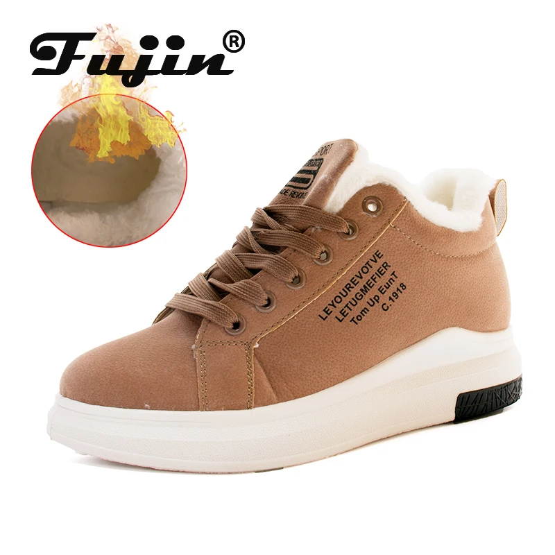 Fujin/Женская обувь из хлопка Новинка 2020 года Зимние Бархатные на плоской подошве в