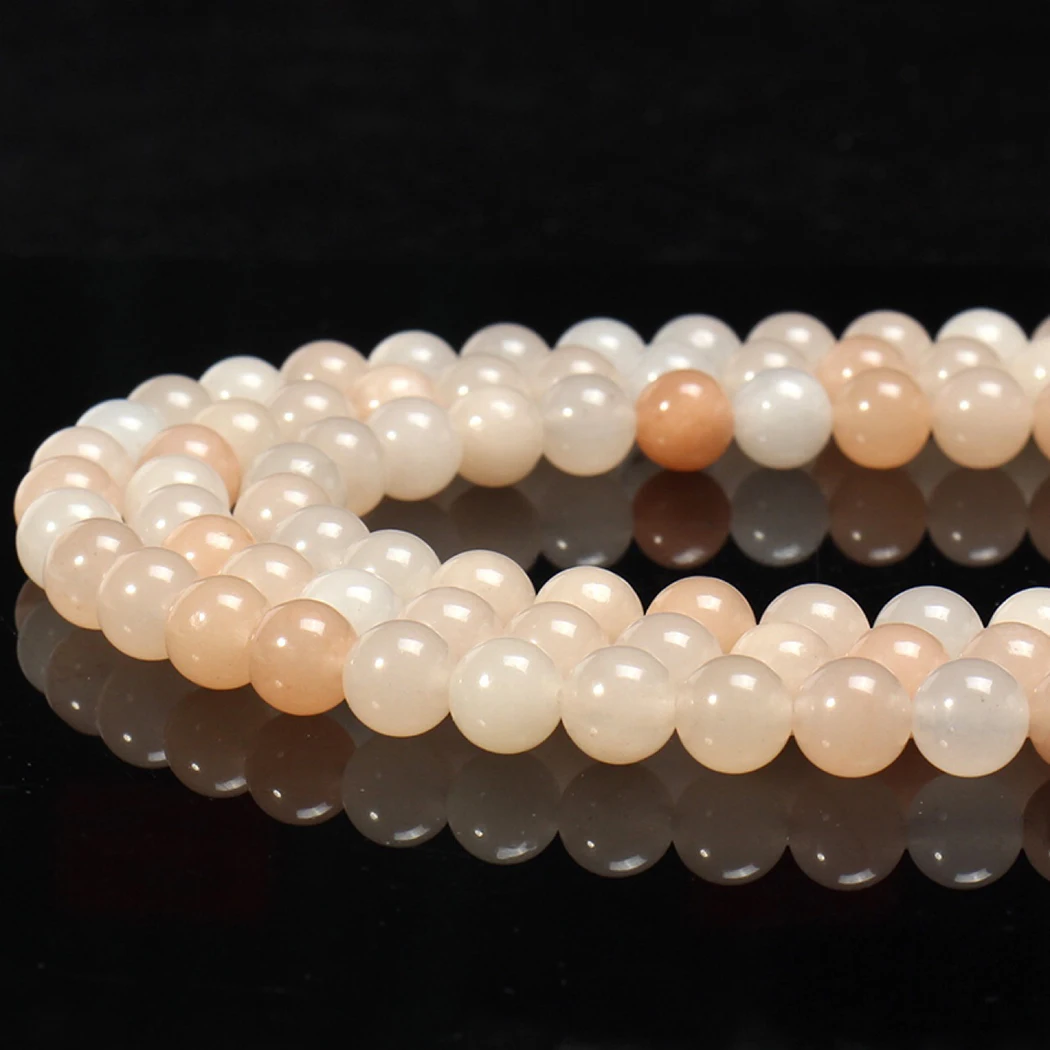 

Natural Pink Aventurine 4-10mm round Gemstone beads for 925 sterling silver Jewelry Making Necklace Bracelet 15inch ICNWAY