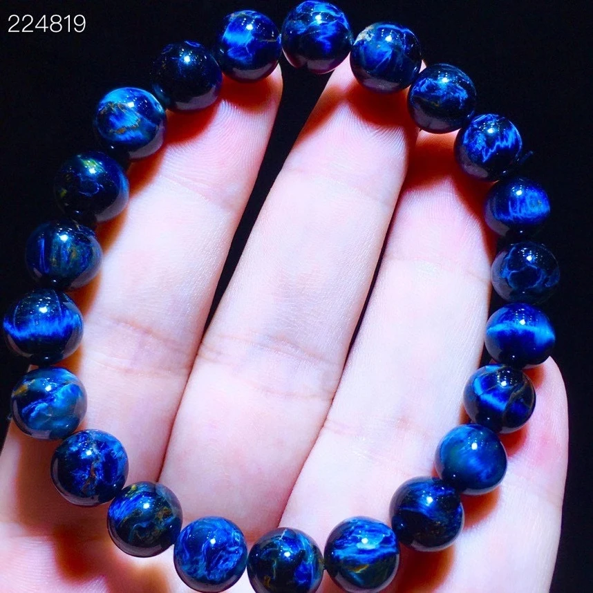 9 1 мм натуральный синий браслет питерсит из Замбии драгоценные камни круглые