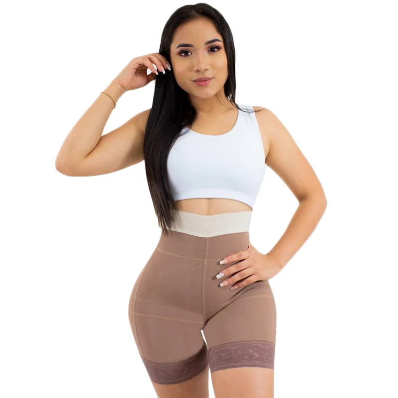 Daily Life Use Double Pressure Shaping Shorts Slimming Fajas Lace Body Shaper Girdle
