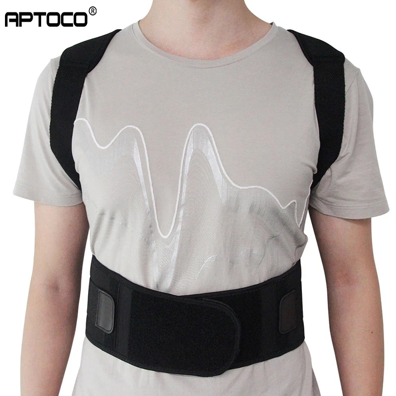 Aptoco Регулируемый Магнит Корректор осанки мужской корсет для спины пояс