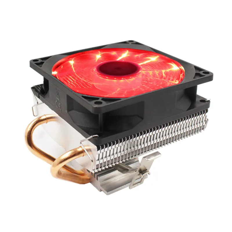Red Light 90mm RGB светодиодный кулер охлаждения процессора 2 heatpipe cpu вентилятор 3Pin ПК охлаждения 90 мм вентилятор радиатора для LGA/775/1158/1366/AM4/AM3/AM2+/AM2 - Цвет лезвия: Red Light 90mm