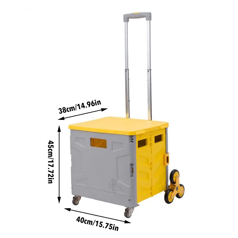 

Newest Folding Cart Heavy Duty Crate Handcart with 8 Wheels Portable Tools Carrier for Travel Shopping Moving Luggage #4O