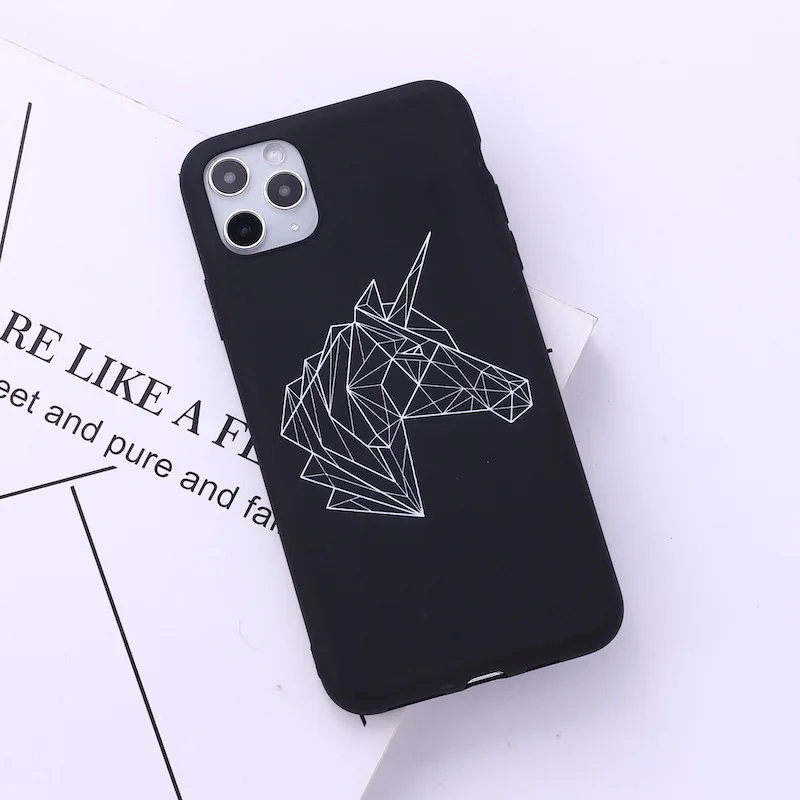 

phone case Luxury Popular Animal lines Designs Phone Case for IPhone Xs Max 8 7 6s Plus 12 mini Soft Silicone Cases Black Cover
