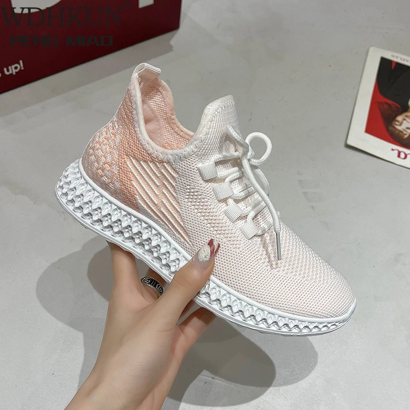 

2021 женские ботинки на шнуровке; Повседневная обувь с сеточкой на весну, воздухопроницаемые кроссовки для женщин на открытом воздухе комфор...