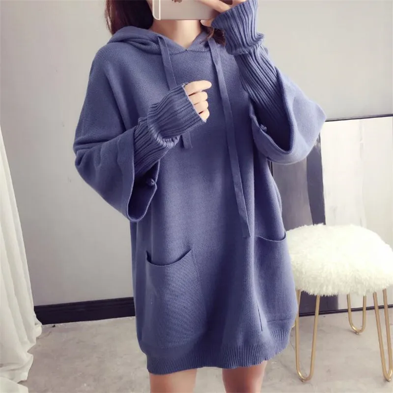 2019 женские свитера на весну и осень Однотонный свитер с длинными рукавами