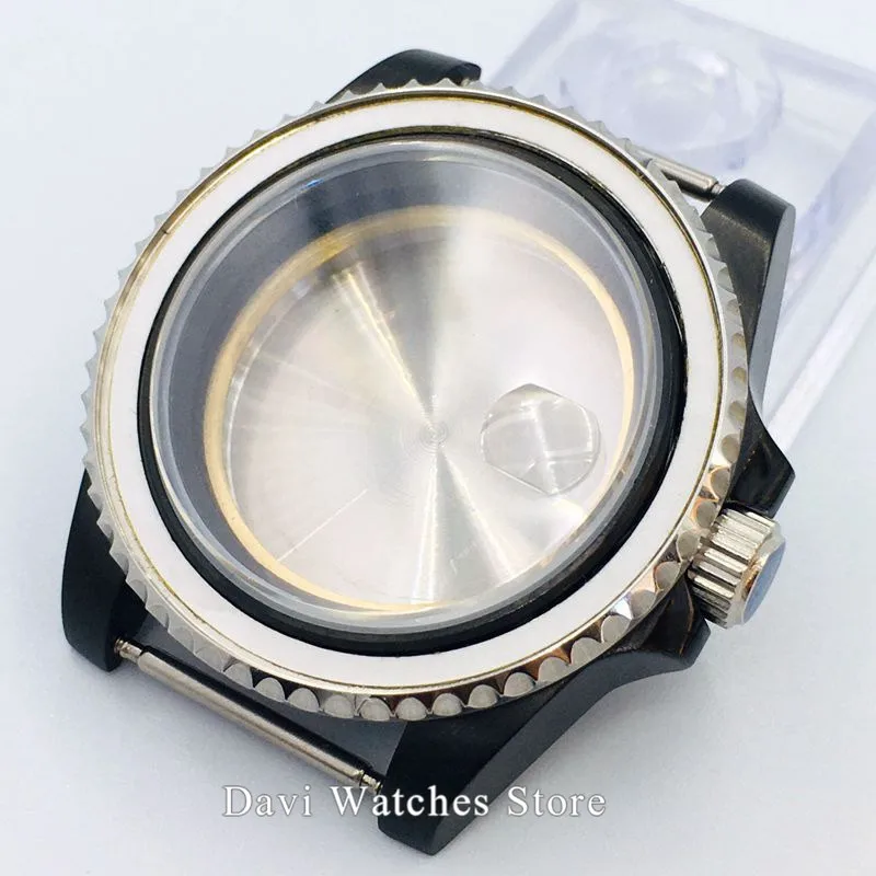 Запчасти для часов corgтело 40 мм полированный чехол с сапфировым стеклом подходит