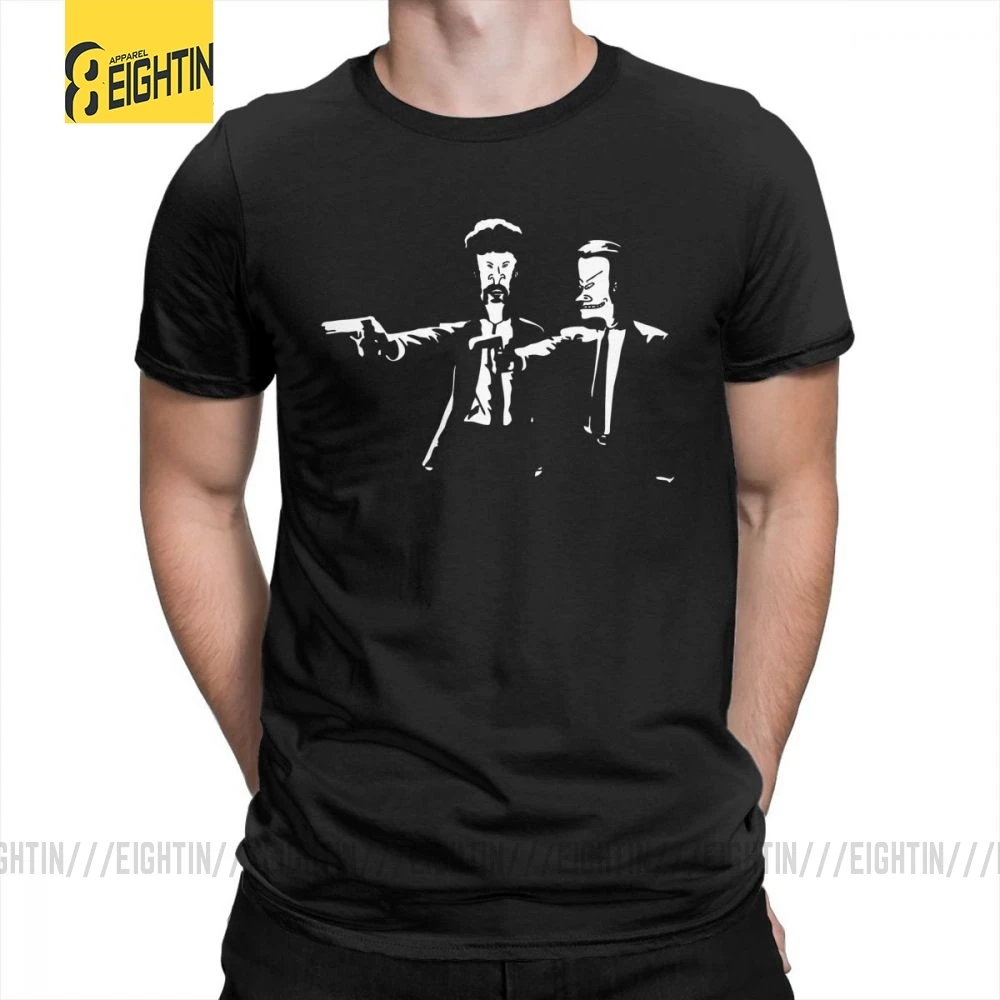 Beavis And Butthead, футболки, классические, подходят, футболки, круглый вырез, короткий рукав, высокое качество, мужская, чистый хлопок, футболка размера плюс - Цвет: Черный