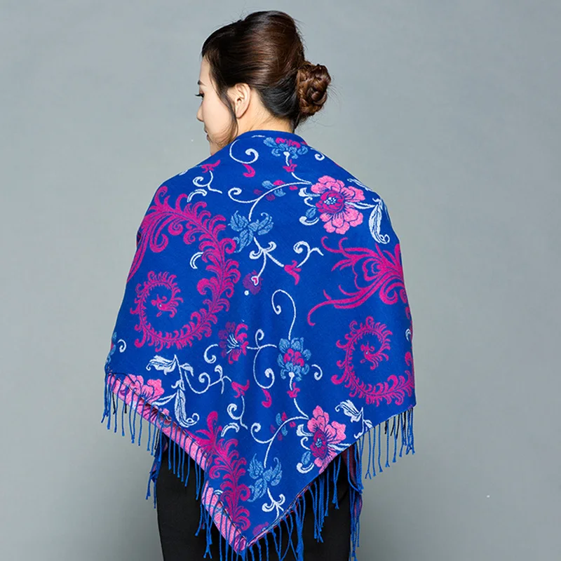 Феникс шаль с двойной каймой-Применение утолщенные женские осенние и зимние