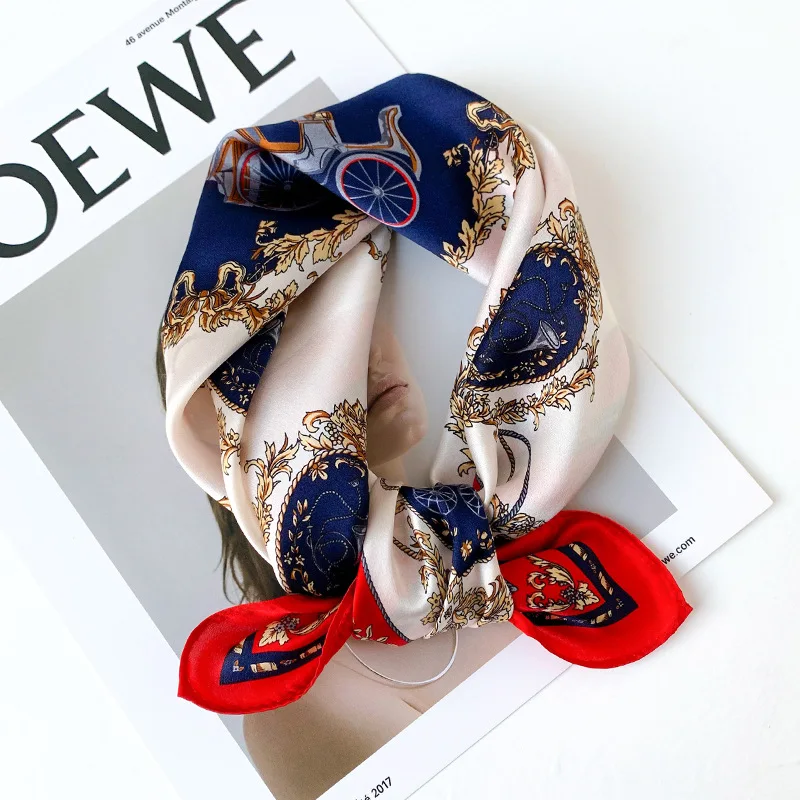 

Fashion Horse Print 100% Natual Silk Square Scarf Women Neckerchief Female 2022 Designer Shawl Headband Hijab Bandana Poncho
