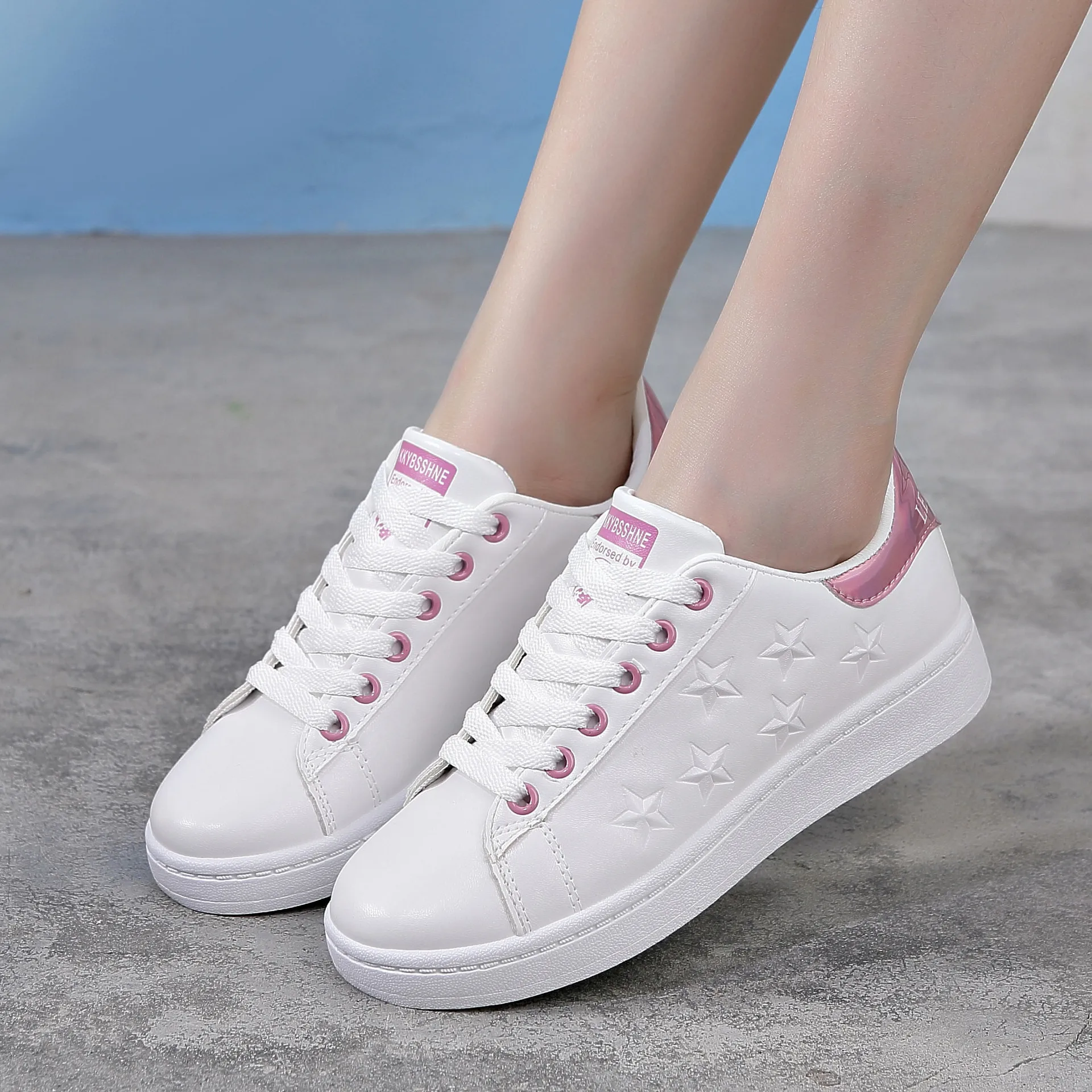 

Женские кроссовки на шнуровке, белые кожаные туфли на плоской подошве, повседневная обувь для скейтборда, весна-лето 2021