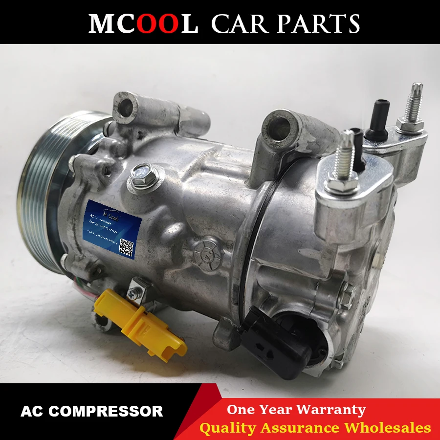 Новый компрессор переменного тока SD7C16 для Peugeot 307 308 807 406 607 Citroen C4 9651911480 6453QL 9671216780