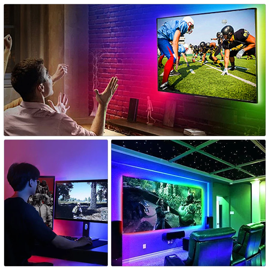 LED RGB Strip light Tape 5050 DC5V USB Cable 1M 2M 3M DIY HDTV TV Background Bias lighting PC Screen Decoration lamp | Лампы и