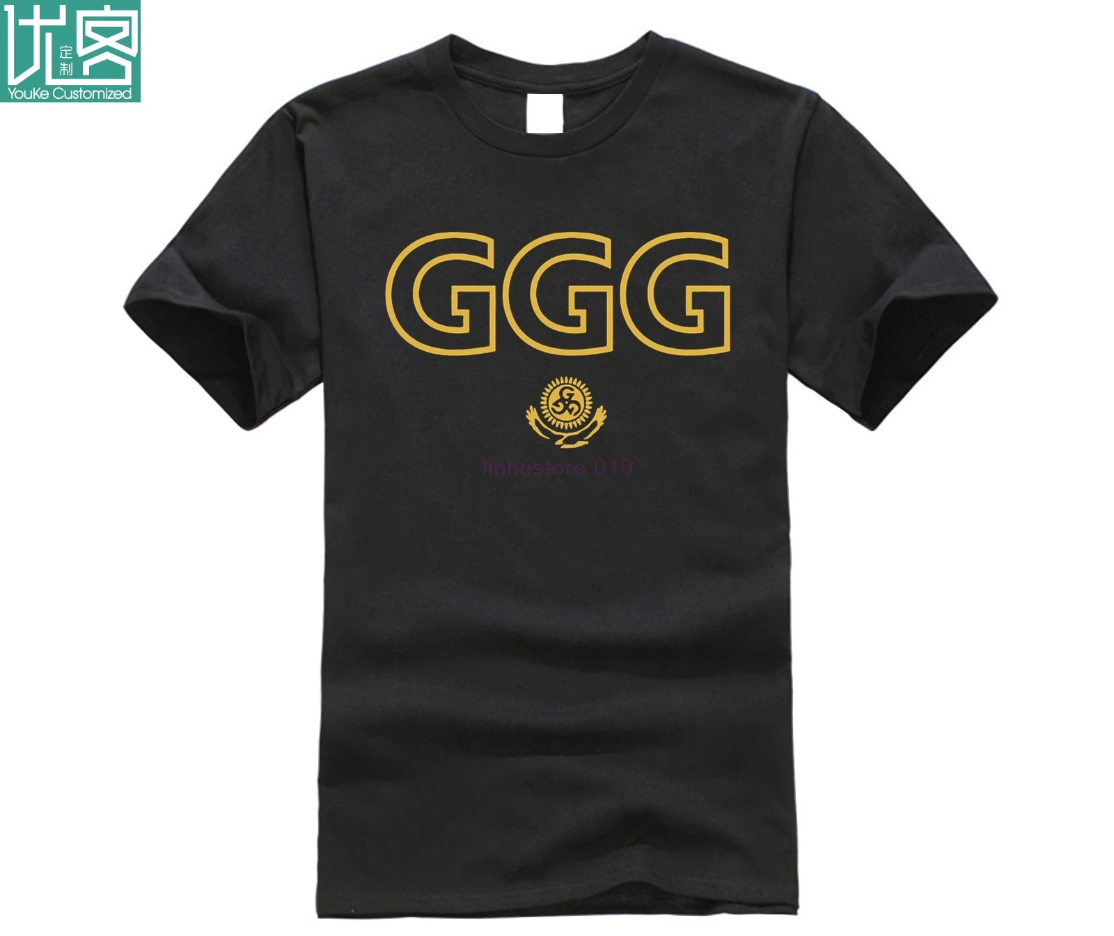 Новинка 2020 Мужская футболка Gennady Golovkin Ggg с золотым логотипом боксерская | одежда