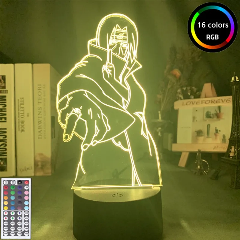 

Anime 3d Light NARUTO Uchiha Itachi Suzaku Ring Posture Led Night Light Kids Children Bedroom Lamp Manga Itachi Figuras Gifts