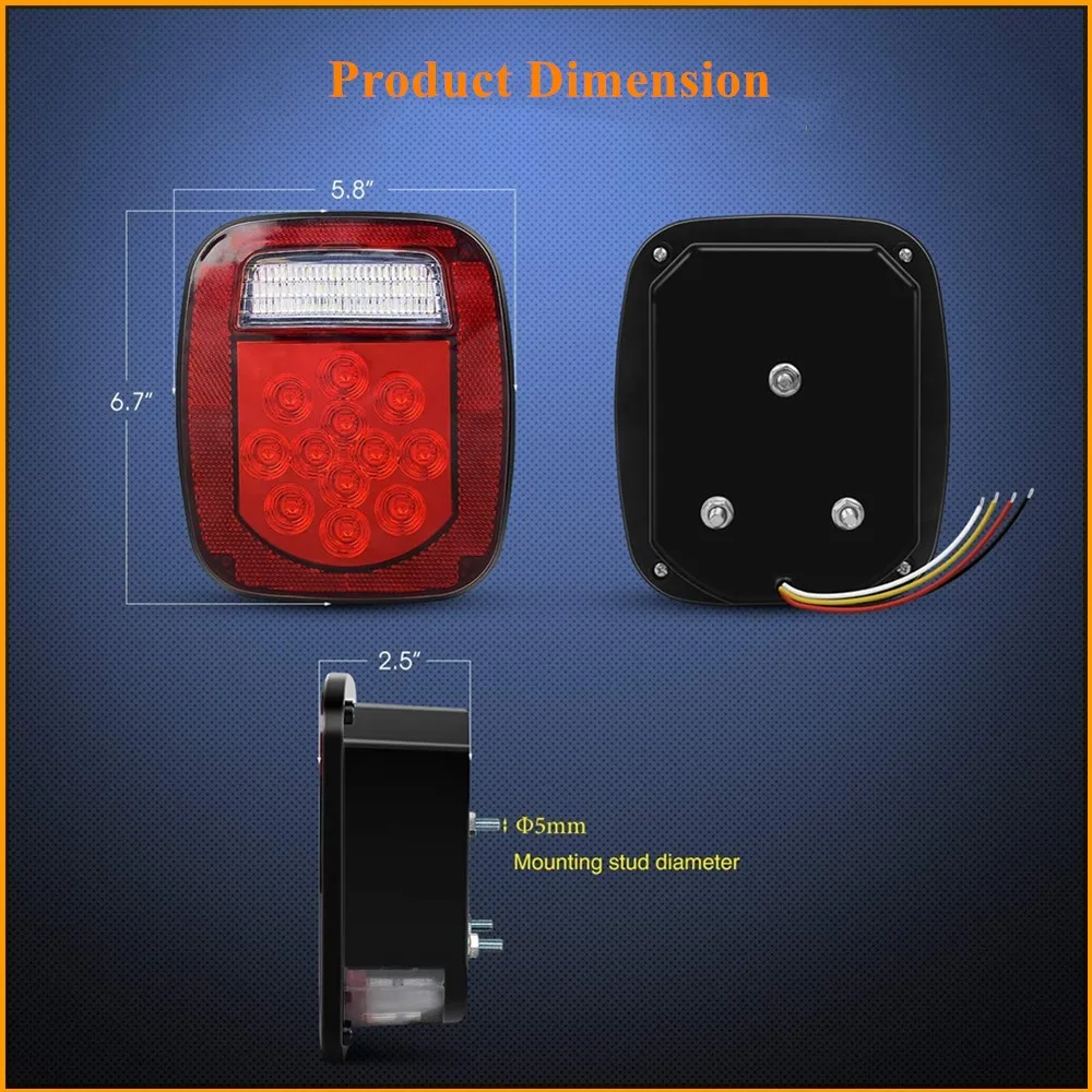 BECAR красный белый 39 светодиодный стоп поворот задние фары замена для Jeep CJ YJ JK