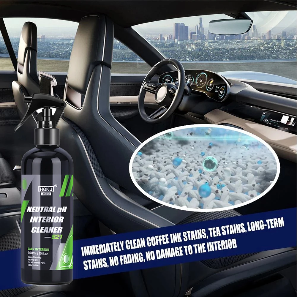 HGKJ-S21-3OOMLCar Interior Cleaning Agent Ceiling Cleaner Leather Flannel Woven Fabric Water-free Cleaning Agent