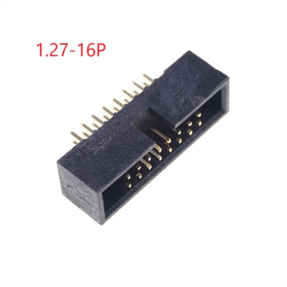 20Pcs 0.050 1.27 mm 2x8 Pin 16 Positions IDC Male Box Header Dual Row Through Hole Shrouded Rows Space 1.27mm for IDC Socket