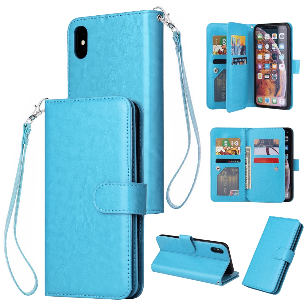Деловой чехол для iPhone 5 5S 6 6S 7 8 11 Pro Plus X XR XS MAX Магнитный кожаный флип кошелек