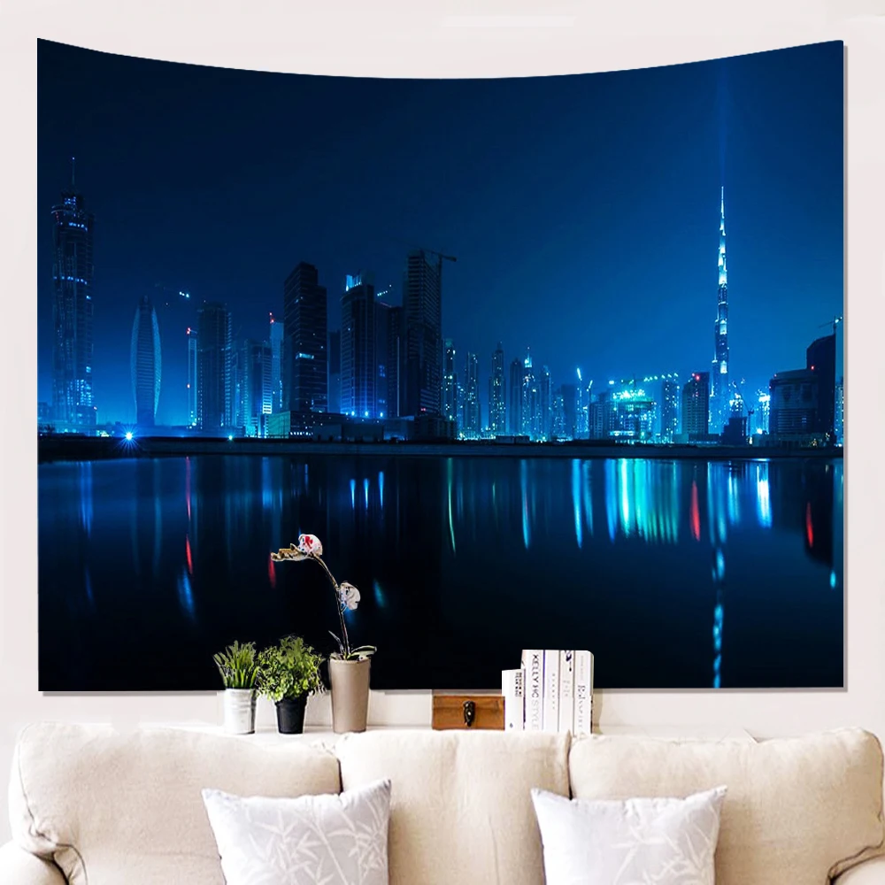 Арабский гобелен Burj Al Бурдж Халифа башня Дубая природный ландшафт пляжный