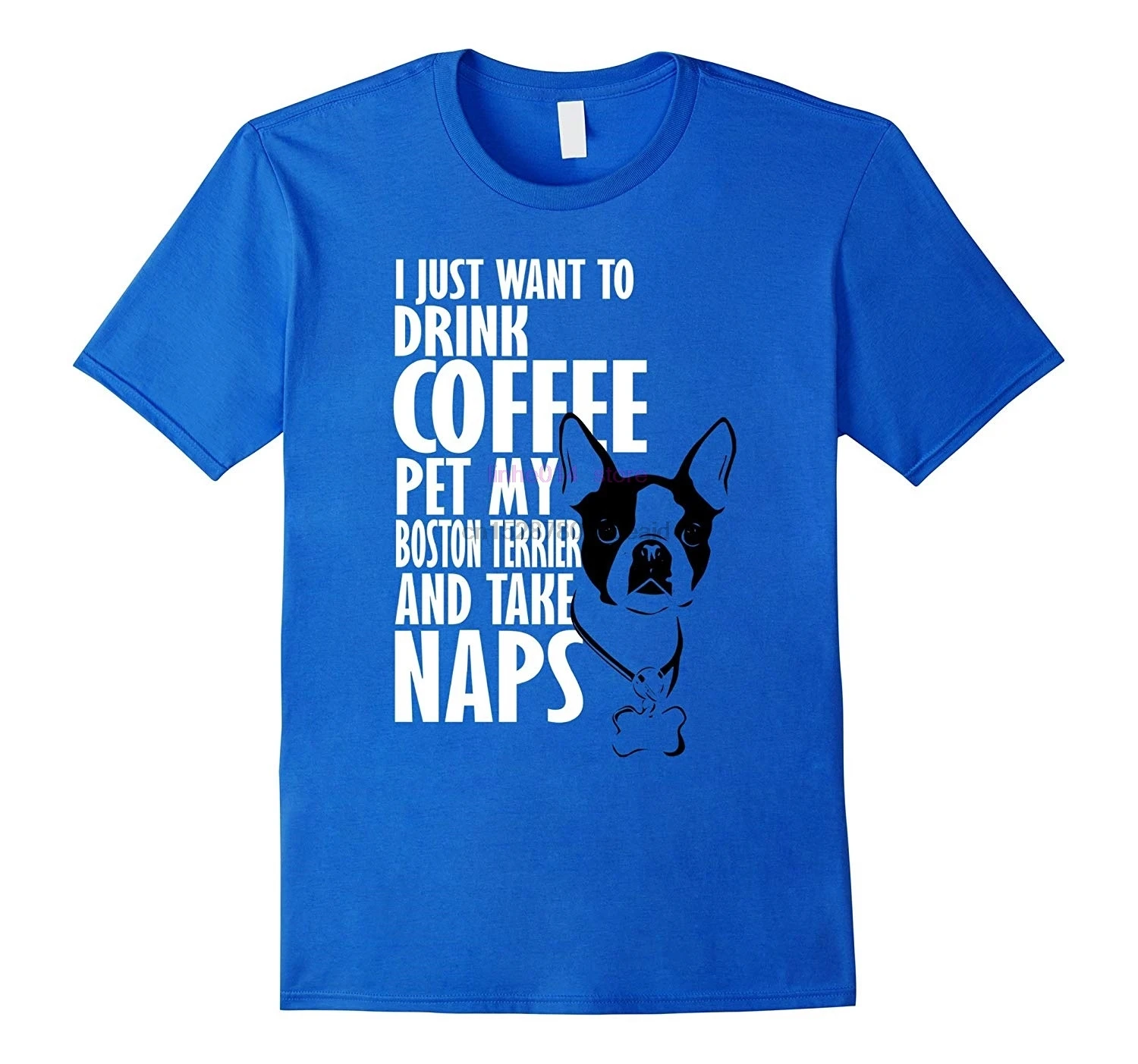 Брендовая мужская рубашка я просто хочу пить кофе ПЭТ Бостон терьер Nap T