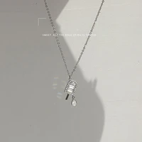 925 silver ice cream necklace japan and south korea light luxury niche simple and versatile temperament clavicle chain