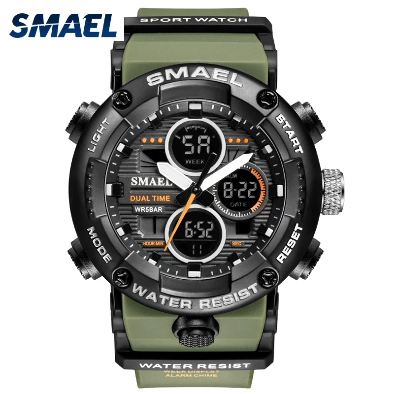 Спортивные часы мужские военные цифровые светодиодные лампы 50 м