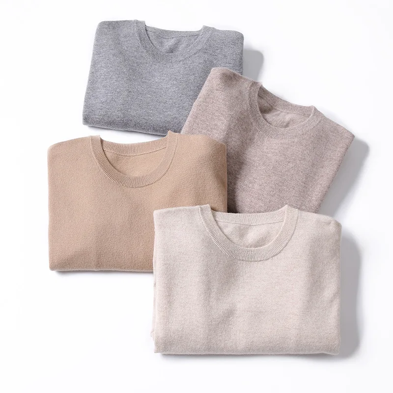 Женское кашемировое платье свитер мягкий пуловер с круглым вырезом осень