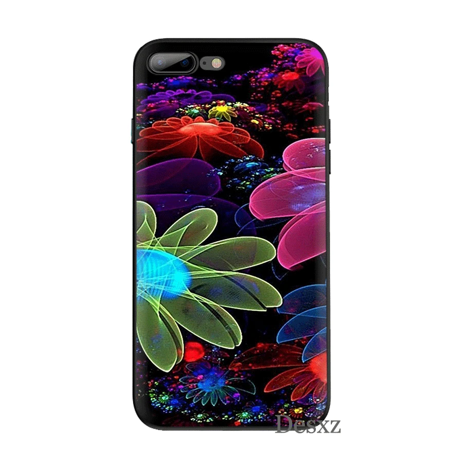 Desxz Tpu Mobile Phone Case For iPhone 6 6s 7 8 Plus X XS Max 5 5S SE Cover Neon Flower Shell |