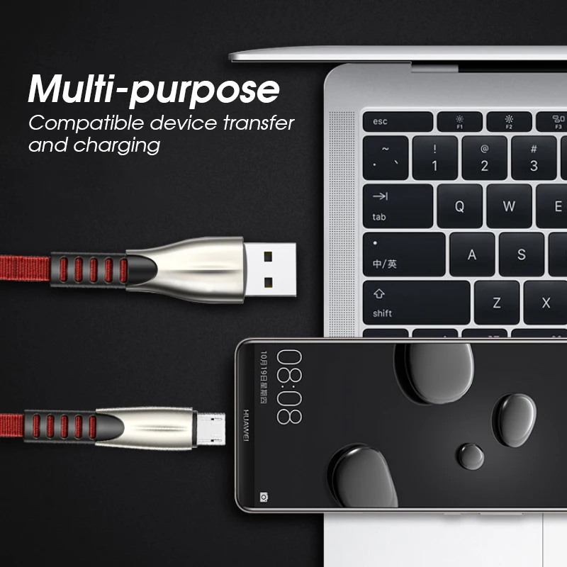 Высокоскоростной зарядный кабель 3A Micro USB для быстрой зарядки и передачи данных