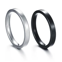 simple design black silver color rings couple jewelry stainless steel elegant party ring for men women lovers gift wholesale
