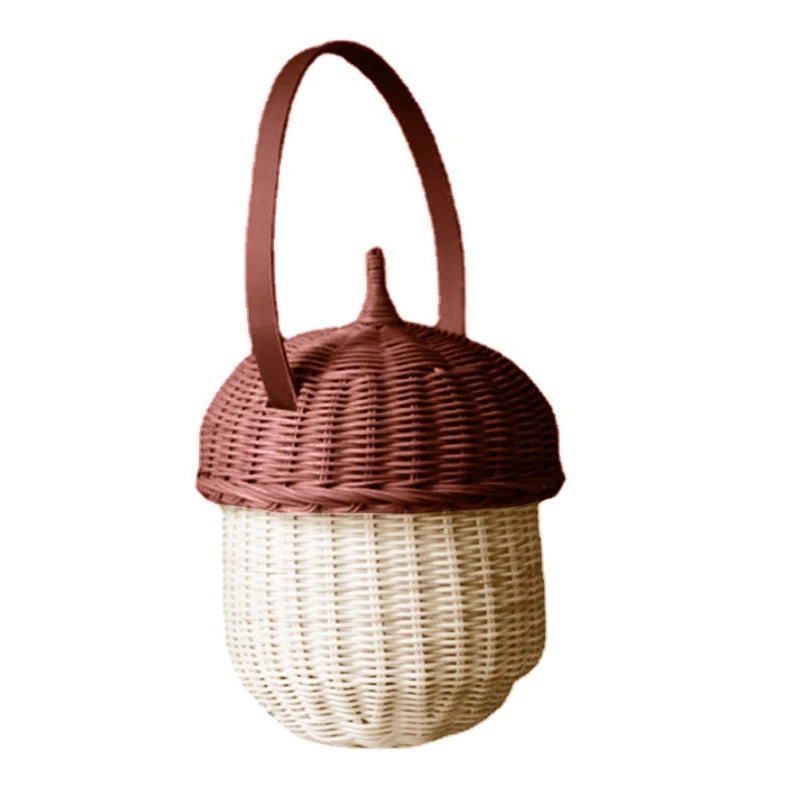 

Плетеная сумка ручной работы в форме сосновых конусов с ручкой, портативная корзина, сумка для пикника, реквизит для фотосъемки, экономия места