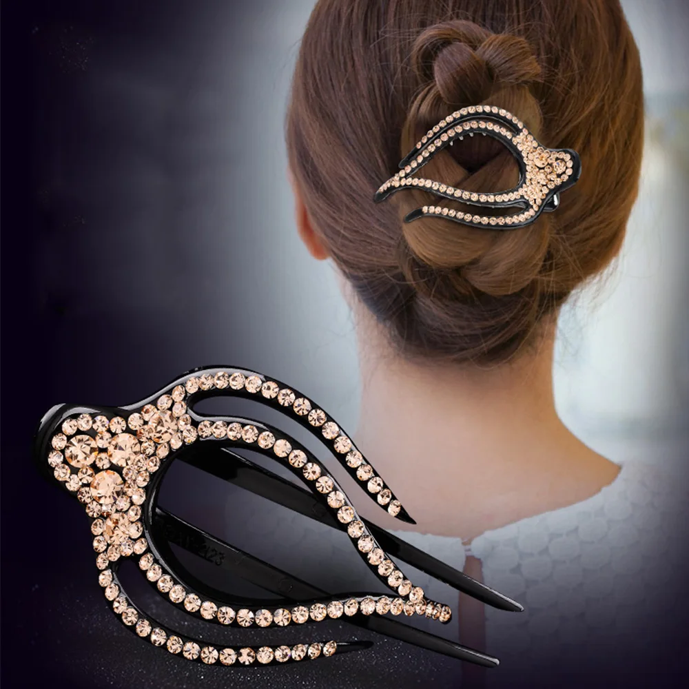 Модные Шпильки Стразы заколки большого размера для волос с изображением