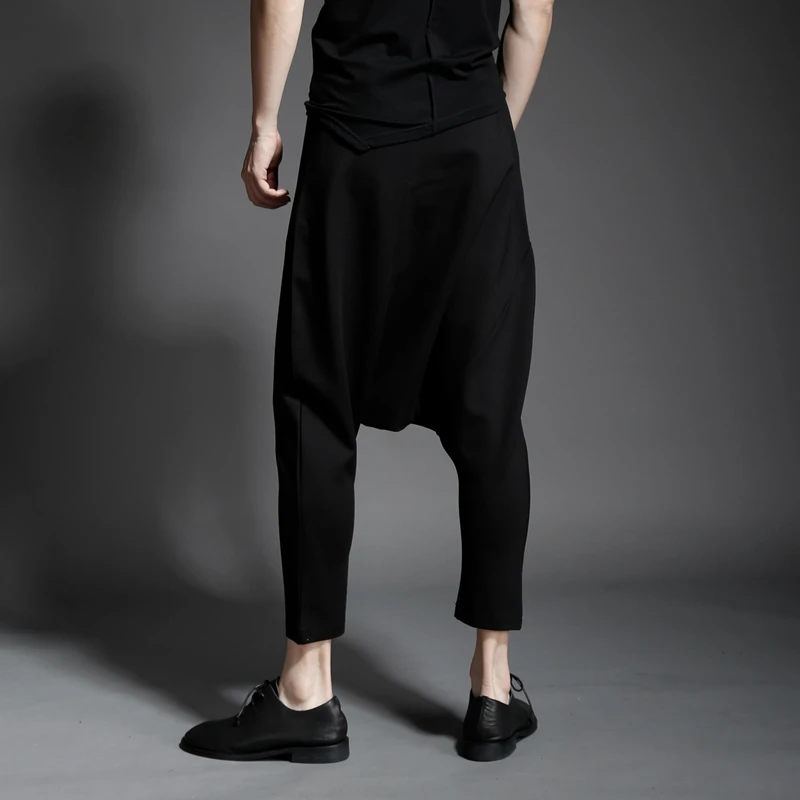 Летние мужские модные Молодежные шаровары с эластичной талией для ночного клуба