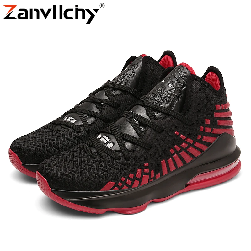 

Basketball Shoes for Men 2021 High Top Air Cushion Training Basketball Sneakers Non-slip Cushioning Sport Basket Shoes Women