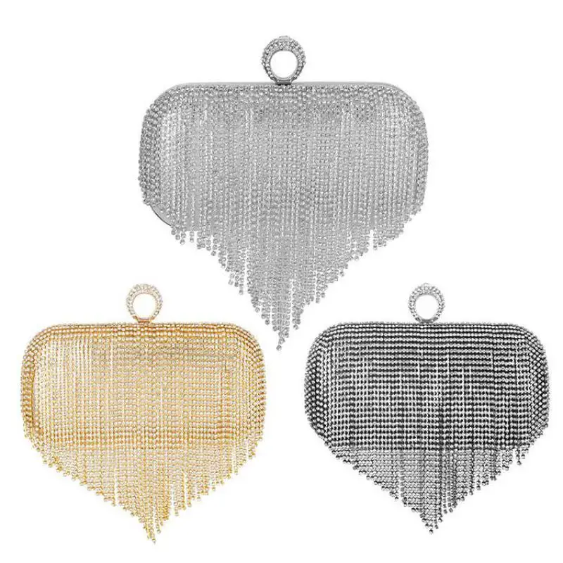 

Luxury Tassel Dinner Bag Women Banquet Handbag Dress Gold Evening Bag